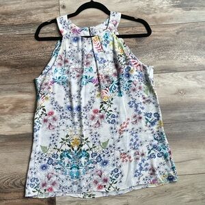 Violet & Claire Tank Blouse Size Medium Floral Flowy Round Neck Top